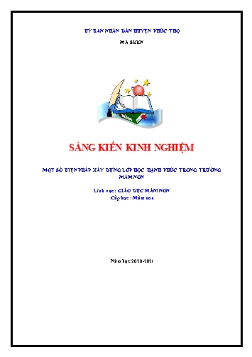 Sáng kiến kinh nghiệm Một số biện pháp xây dựng lớp học hạnh phúc trong trường mầm non - Năm học 2020-2021